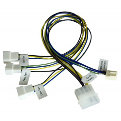 AKASA synchronizační kabel pro 3x 4pin(F) na 1x 4pin(M) + 1x Molex AK-CB002 