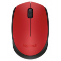 Logitech M171 myš, Bezdrátová USB, Optická, 1000 dpi, Černá-červená ( 910-004641 )