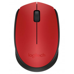 Logitech M171 myš, Bezdrátová USB, Optická, 1000 dpi, Černá-červená ( 910-004641 )