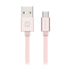 Swissten Datový Kabel Textile Usb Micro Usb 0,2 M Růžovo Zlatý