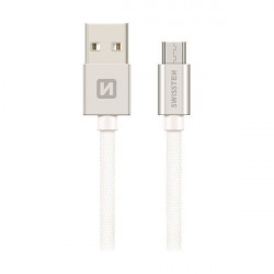 Swissten Datový Kabel Textile Usb Micro Usb 1,2 M Stříbrný