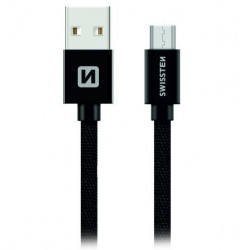 Swissten Datový Kabel Textile Usb Micro Usb 2,0 M Černý