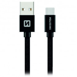 Swissten Datový Kabel Textile Usb Usb-C 0,2 M Černý