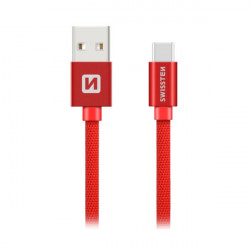 Swissten Datový Kabel Textile Usb Usb-C 0,2 M Červený