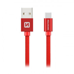 Swissten Datový Kabel Textile Usb Usb-C 1,2 M Červený