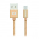 Swissten Datový Kabel Textile Usb Usb-C 1,2 M Zlatý