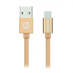 Swissten Datový Kabel Textile Usb Usb-C 1,2 M Zlatý