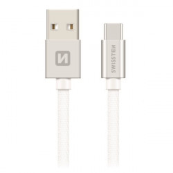 Swissten Datový Kabel Textile Usb Usb-C 1,2 M Stříbrný