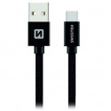 Swissten Datový Kabel Textile Usb Usb-C 3,0 M Černý