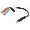 NEDIS redukce pro headsety zástrčka 3,5mm jack - 2x zásuvka 3,5 mm jack černá 20cm