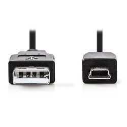 NEDIS kabel USB 2.0 zástrčka A - 5pinová zástrčka mini USB černý bulk 2m