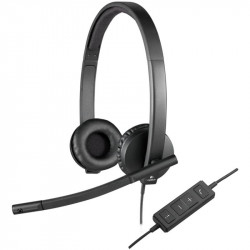 Logitech Headset H570e Stereo drátová sluchátka + mikrofon USB černá