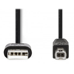 NEDIS kabel USB 2.0 zástrčka A - zástrčka B k tiskárně apod. černý bulk 3m