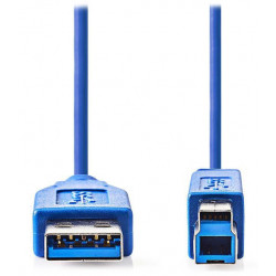 NEDIS kabel USB 3.0 zástrčka A - zástrčka B k tiskárně apod. modrý 2m