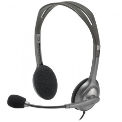 Logitech Headset Stereo H110 drátová sluchátka + mikrofon 3,5 mm jack šedá