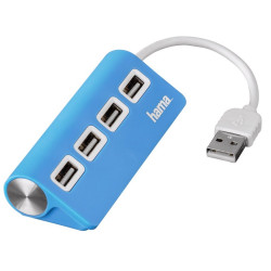 HAMA USB HUB 4 porty USB 2.0 modrý