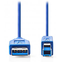 NEDIS kabel USB 3.2 zástrčka A - zástrčka B k tiskárně apod. modrý 3m