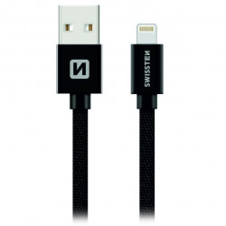 Swissten Datový Kabel Textile Usb Lightning 0,2 M Černý