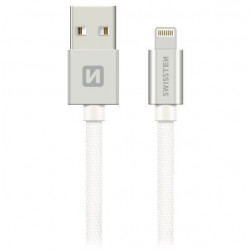 Swissten Datový Kabel Textile Usb Lightning 0,2 M Stříbrný