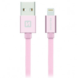 Swissten Datový Kabel Textile Usb Lightning 1,2 M Růžovo Zlatý