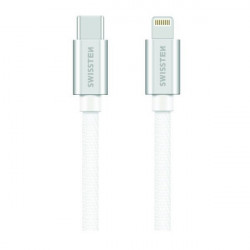 Swissten Datový Kabel Textile USB-C Lightning Mfi 1,2 M Stříbrný