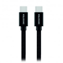 Swissten Datový Kabel Textile USB-C USB-C 1,2 M Černý