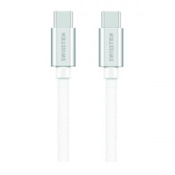 Swissten Datový Kabel Textile USB-C USB-C 1,2 M Stříbrný
