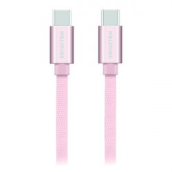 Swissten Datový Kabel Textile USB-C USB-C 1,2 M Růžovo Zlatý