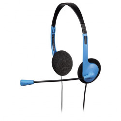 HAMA headset HS-101 drátová sluchátka + mikrofon 2x 3,5 mm jack citlivost 110 dB mW černo-modrá