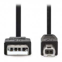 NEDIS kabel USB 2.0 zástrčka A - zástrčka B k tiskárně apod. černý 2m