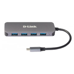 D-Link DUB-2340 USB-C to 4-Port USB 3.0 Hub with Power Delivery