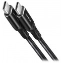 AXAGON datový a nabíjecí kabel USB-C na USB-C USB2.0 3A PD 60W opletený 1m černý