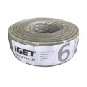 Síťový kabel iGET CAT6 UTP PVC Eca 100m box, kabel drát, s třídou reakce na oheň Eca