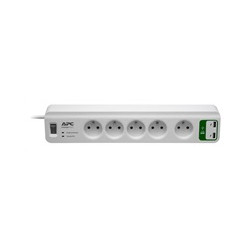 APC Essential SurgeArrest 5 outlets with 5V, 2.4A 2 port USB Charger 230V France, 1.8m