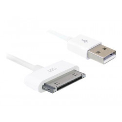 Delock - Nabíjecí datový kabel - Apple Dock s piny (male) do USB s piny (male) - 1.8 m - bílá - pro Apple iPad iPhone iPod (Apple Dock)