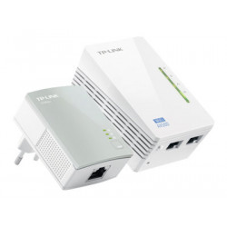 TP-Link TL-WPA4220KIT AV500 2-Port Wifi Powerline Adapter Starter Kit - Sada napájecího adaptéru - HomePlug AV (HPAV) - 802.11b g n - zapojitelný do zdi