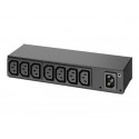 APC Basic Rack PDU AP6015A - Rozvodná jednotka PDU (k montáži na regál) - AC 100 120 200 208 230 240 V - vstup: IEC 60320 C14 - výstupní konektory: 8 (IEC 60320 C13) - 1U - černá - pro P N: SMTL1000RMI2UC, SMX1000C, SMX1500RM2UC, SMX1500RM2UCNC, SMX750C, SMX750CNC