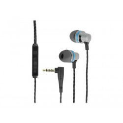 Delock - Sluchátka s mikrofonem - špuntová sluchátka - kabelové - 3.5 mm jack - šedá, černá