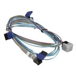 Supermicro Internal MiniSAS HD SFF-8643 to 4 Right Angle SATA (50 50 60 70cm) with Sideband 75cm Cable