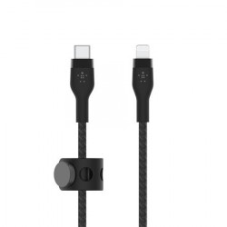 Belkin USB-C kabel s lightning konektorem, 3m, černý - odolný PRO Flex