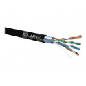 Solarix venkovní kabel F UTP Cat5e PE Fca box 305m, Kabel stíněný F UTP Cat 5E, drát 0,51mm AWG 24, PE plášť pro venkovní použití bo