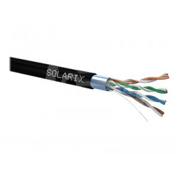 Solarix venkovní kabel F UTP Cat5e PE Fca box 305m, Kabel stíněný F UTP Cat 5E, drát 0,51mm AWG 24, PE plášť pro venkovní použití bo