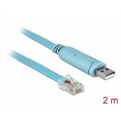 Delock Adaptér USB 2.0 Typ-A samec  1 x Serial RS-232 RJ45 samec 2,0 m modrý
