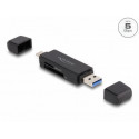 Delock SuperSpeed USB 5 Gbps čtečka karet USB Type-C™ Typu-A pro paměťové karty SD a Micro SD