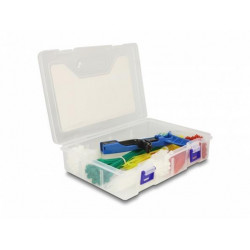 Delock Krabice se sadou kabelových úvazků s napínacím nástrojem, 350 kusů, různé barvy