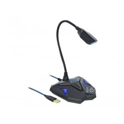 Delock Desktop USB Gaming Microphone with Gooseneck and Mute Button - Mikrofon - USB - černá, modrá
