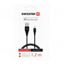 SWISSTEN DATOVÝ KABEL TPE USB LIGHTNING MFi 1,2 M ČERNÝ