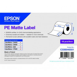 EPSON PE Matte Label - Die-cut Roll: 76mm x 127mm, 220 labels