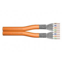 Digitus Instalační kabel CAT 7 S-FTP, 1200 MHz Eca (EN 50575), AWG 23 1, 500 m buben, duplex, barva oranžová