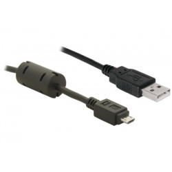 Delock kabel USB 2.0 A samec  micro-USB B samec, ferit, délka 1m